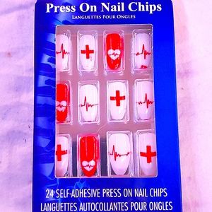 Nwt Nurse design press on nails